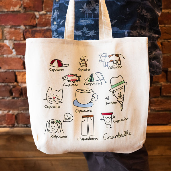 "Cat"puccino canvas tote