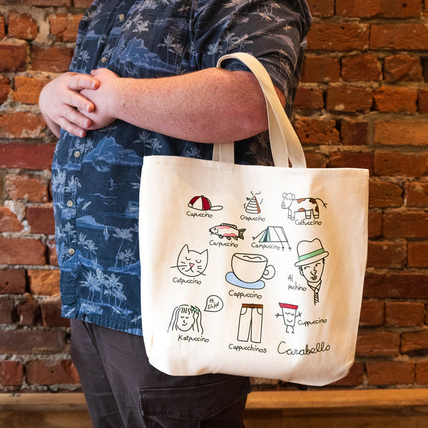 "Cat"puccino canvas tote