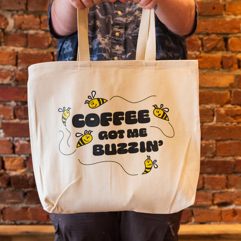 Coffee Buzzin' Canvas Tote