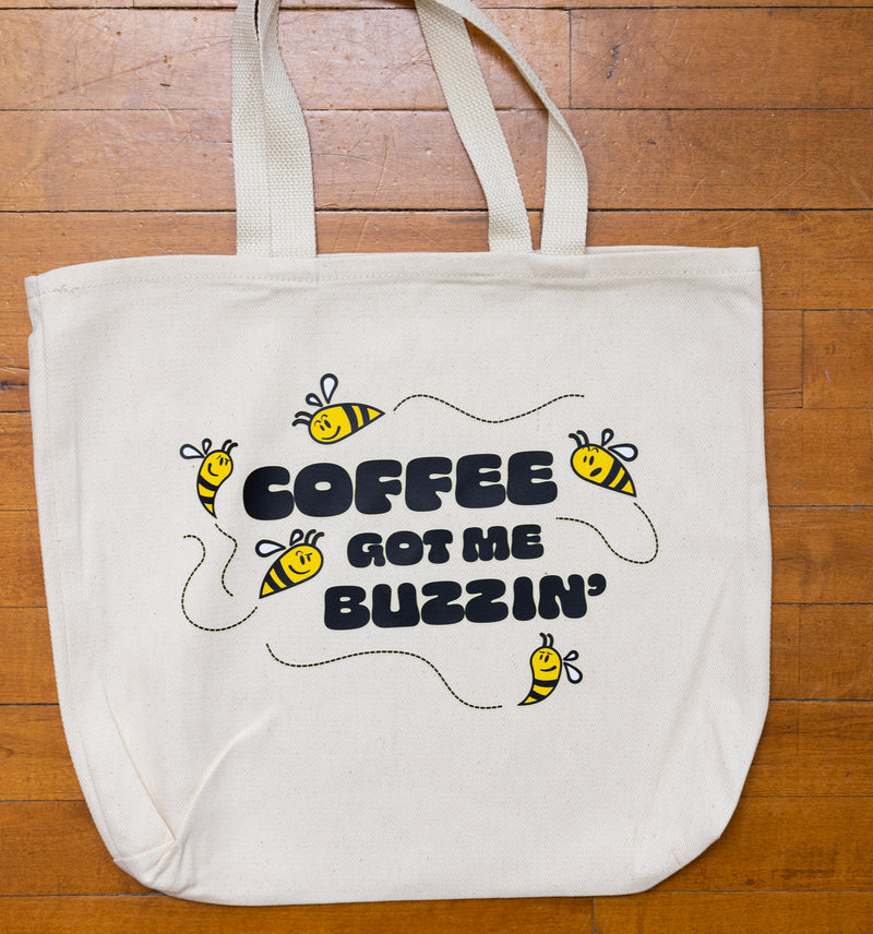 Coffee Buzzin' Canvas Tote